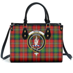 Boyd Modern Tartan Crest Leather Handbag