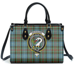 Brisbane Tartan Crest Leather Handbag