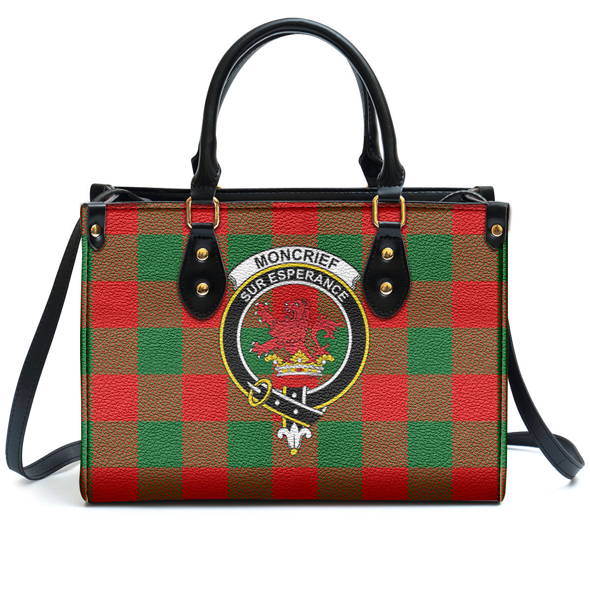 Moncrief Tartan Crest Leather Handbag