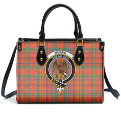 Munro Ancient Tartan Crest Leather Handbag