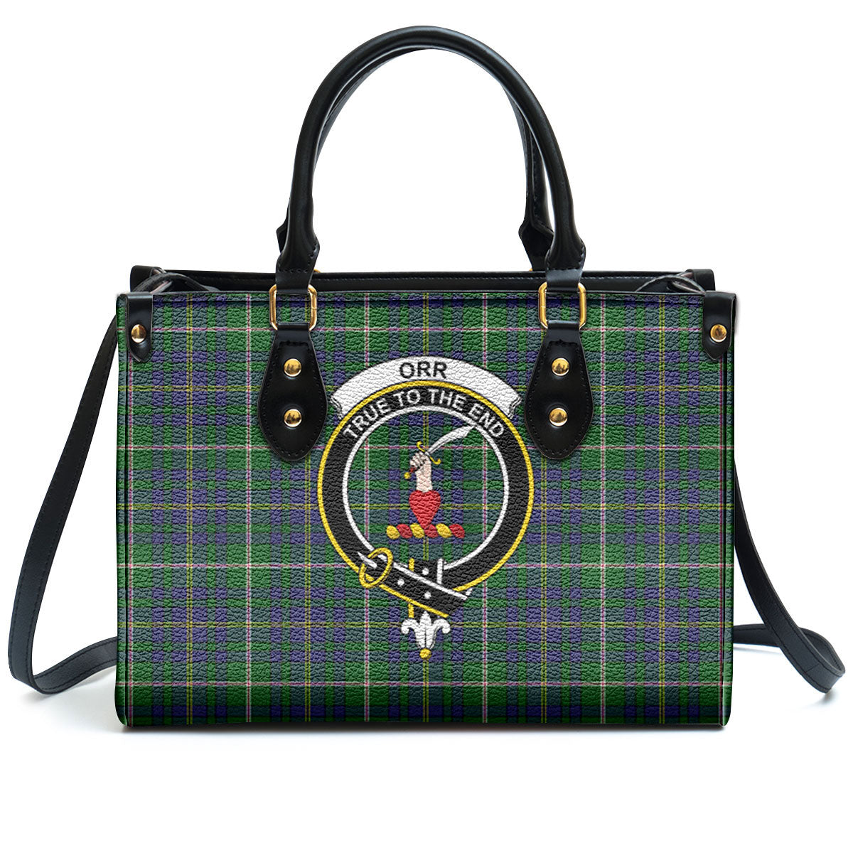 Orr Tartan Crest Leather Handbag