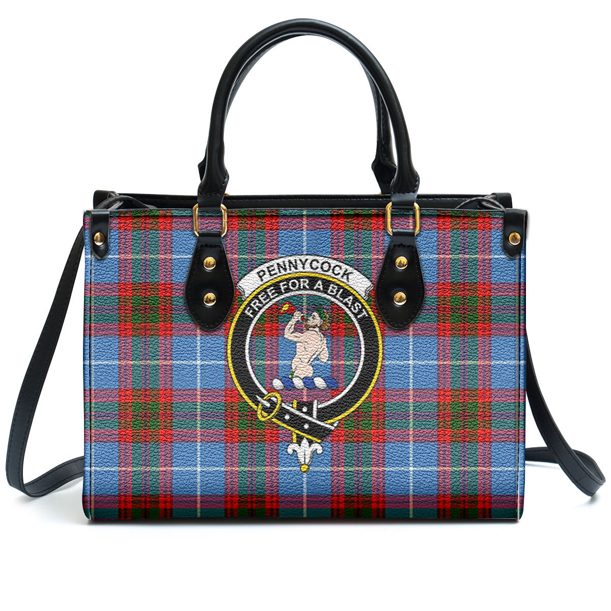 Pennycook Tartan Crest Leather Handbag