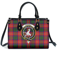 Riddell Tartan Crest Leather Handbag