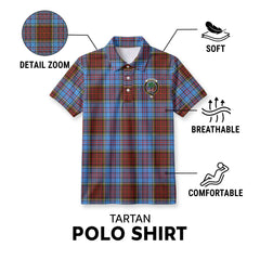 Anderson Modern Tartan Crest Birdseye Mesh Polo Shirt