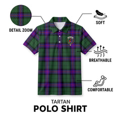 Armstrong Modern Tartan Crest Birdseye Mesh Polo Shirt