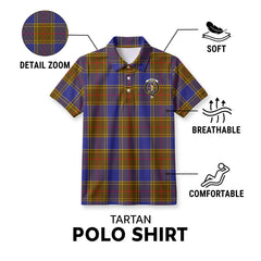 Balfour Modern Tartan Crest Birdseye Mesh Polo Shirt