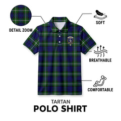 Bannerman Tartan Crest Birdseye Mesh Polo Shirt