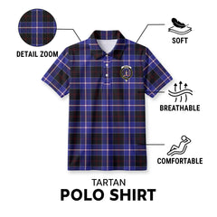 Dunlop Modern Tartan Crest Birdseye Mesh Polo Shirt