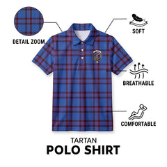 Elliott Modern Tartan Crest Birdseye Mesh Polo Shirt