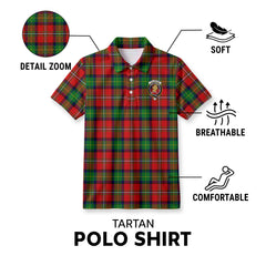 Fullerton Tartan Crest Birdseye Mesh Polo Shirt