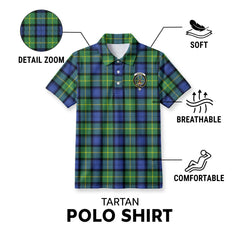 Gordon Old Ancient Tartan Crest Birdseye Mesh Polo Shirt