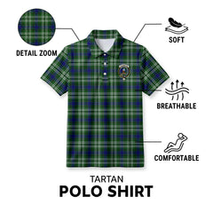 Haliburton Tartan Crest Birdseye Mesh Polo Shirt