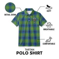 Johnstone Ancient Tartan Crest Birdseye Mesh Polo Shirt