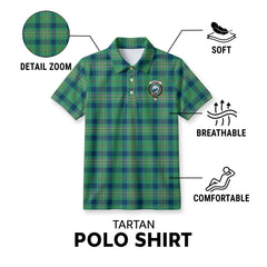 Kennedy Ancient Tartan Crest Birdseye Mesh Polo Shirt