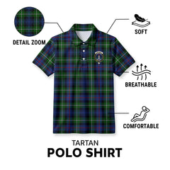 Kirkpatrick Tartan Crest Birdseye Mesh Polo Shirt