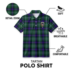 MacDonald of the Isles Hunting Modern Tartan Crest Birdseye Mesh Polo Shirt