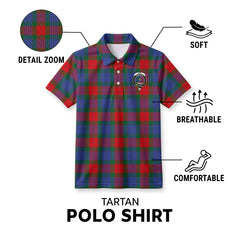 Mar Tartan Crest Birdseye Mesh Polo Shirt