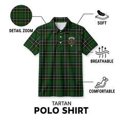 McAlpine Modern Tartan Crest Birdseye Mesh Polo Shirt
