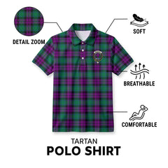 McArthur - Milton Tartan Crest Birdseye Mesh Polo Shirt