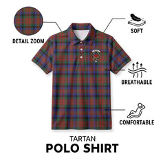 McDuff Hunting Modern Tartan Crest Birdseye Mesh Polo Shirt