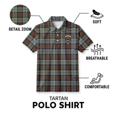 McLeod of Harris Weathered Tartan Crest Birdseye Mesh Polo Shirt