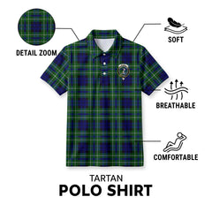 McNeil of Colonsay Modern Tartan Crest Birdseye Mesh Polo Shirt
