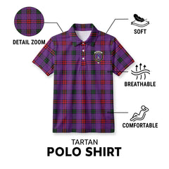Montgomery Modern Tartan Crest Birdseye Mesh Polo Shirt