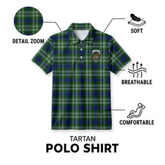 Mow Tartan Crest Birdseye Mesh Polo Shirt