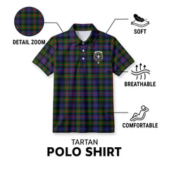 Murray of Atholl Modern Tartan Crest Birdseye Mesh Polo Shirt