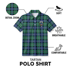 Rose Hunting Ancient Tartan Crest Birdseye Mesh Polo Shirt