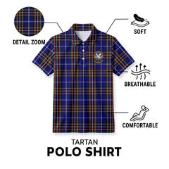 Scotland History Tours Tartan Crest Birdseye Mesh Polo Shirt