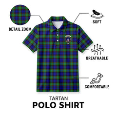 Sempill Modern Tartan Crest Birdseye Mesh Polo Shirt