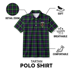 Sutherland Modern Tartan Crest Birdseye Mesh Polo Shirt