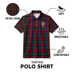 Tennant Tartan Crest Birdseye Mesh Polo Shirt