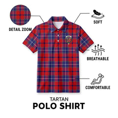 Wishart Dress Tartan Crest Birdseye Mesh Polo Shirt