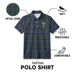 Wood Tartan Crest Birdseye Mesh Polo Shirt