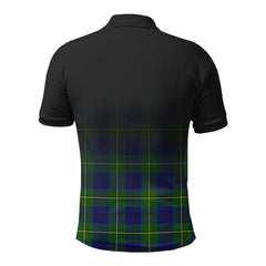 Johnson Modern Tartan Crest Polo Shirt - Thistle Black Style