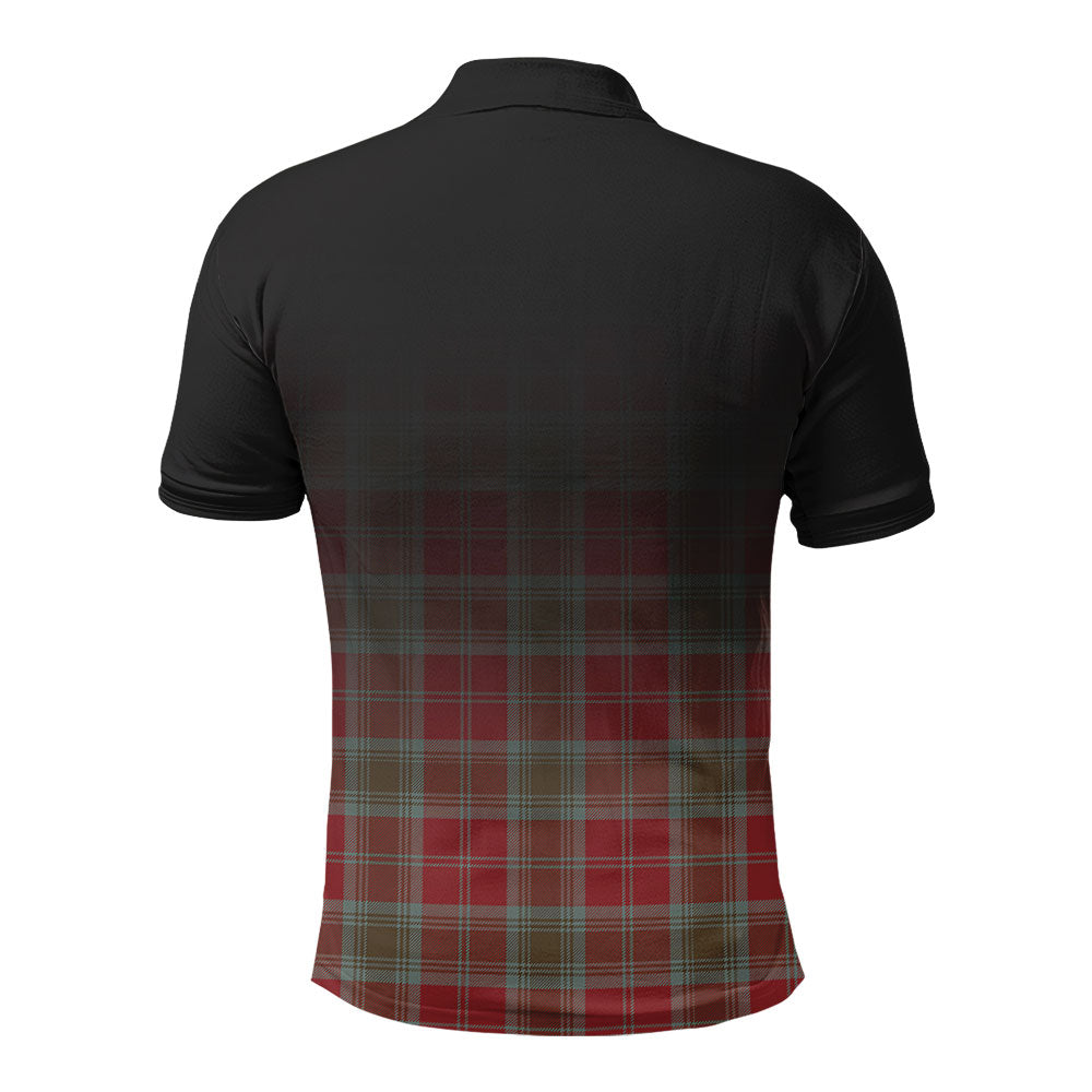Lindsay Weathered Tartan Crest Polo Shirt - Thistle Black Style
