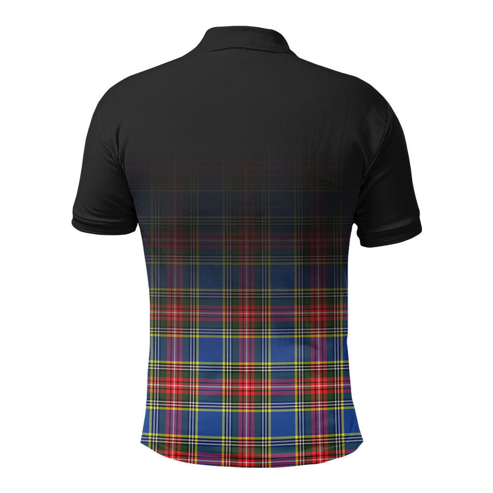 McBeth Modern Tartan Crest Polo Shirt - Thistle Black Style
