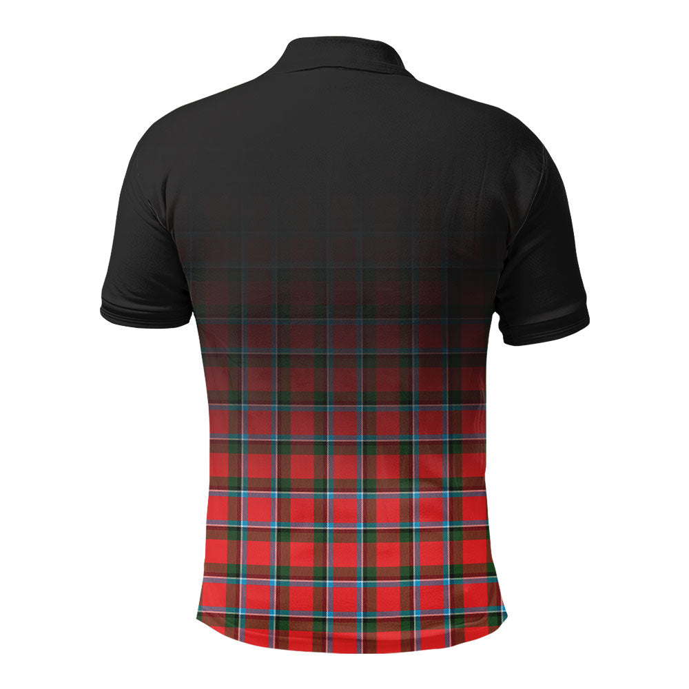 Sinclair Modern Tartan Crest Polo Shirt - Thistle Black Style