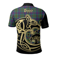 Wood Modern Tartan Personalized Polo Shirt Viking Wolf