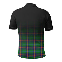 Young Modern Tartan Crest Polo Shirt - Thistle Black Style
