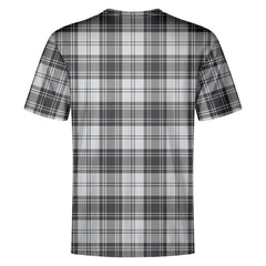 Douglas Grey Modern Tartan Crest T-shirt