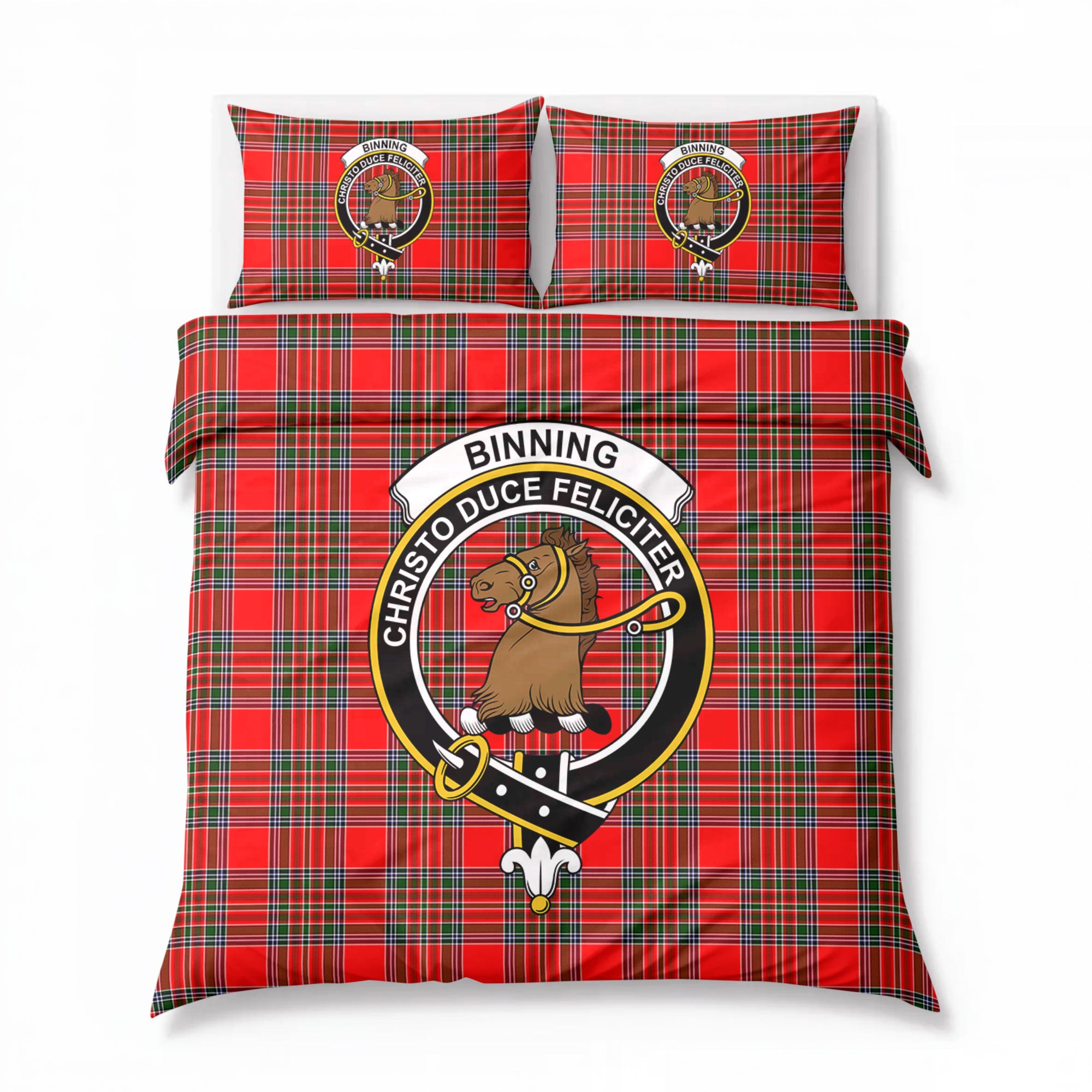 Binning (of Wallifoord) Tartan Crest Bedding Set