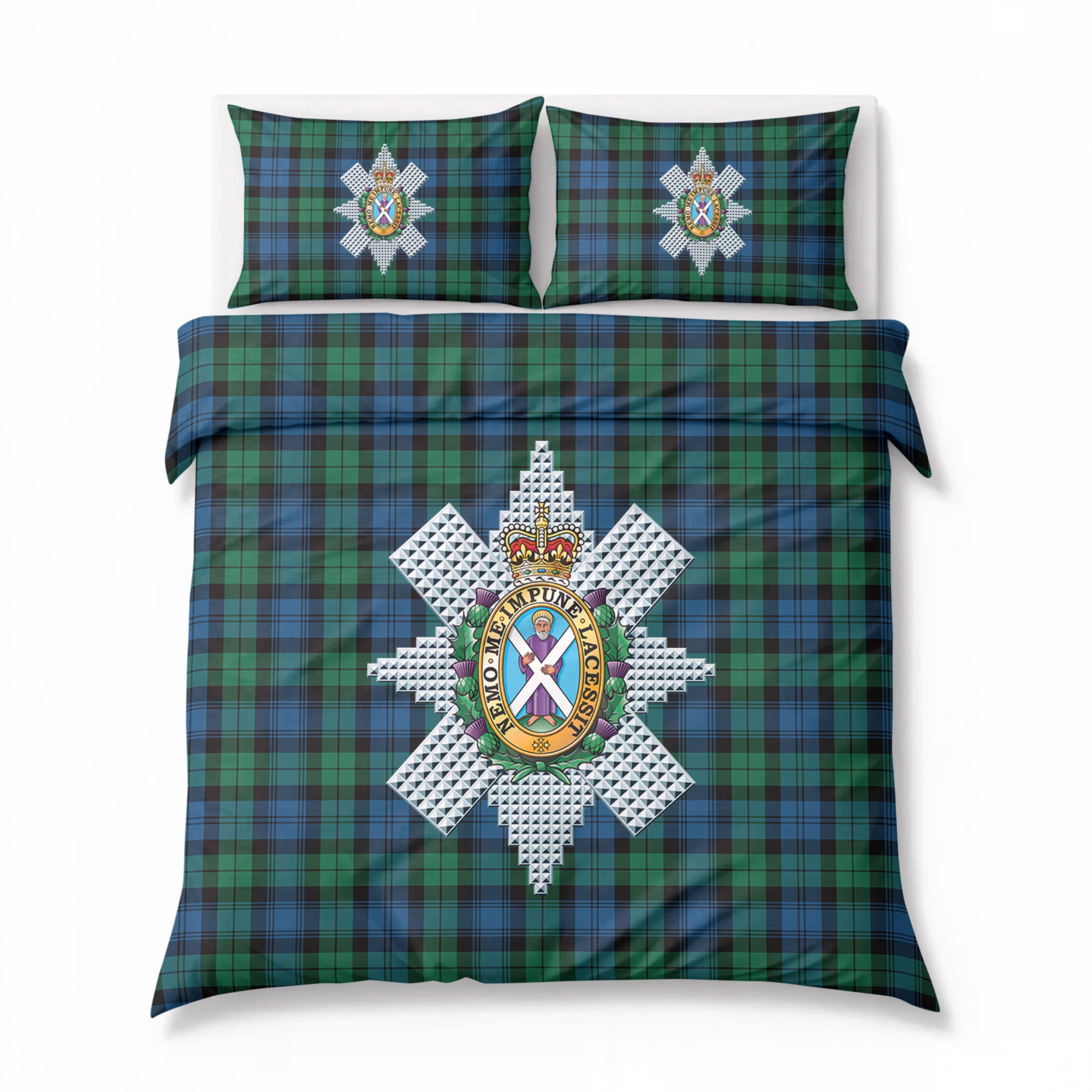 Black Watch Ancient Tartan Crest Bedding Set