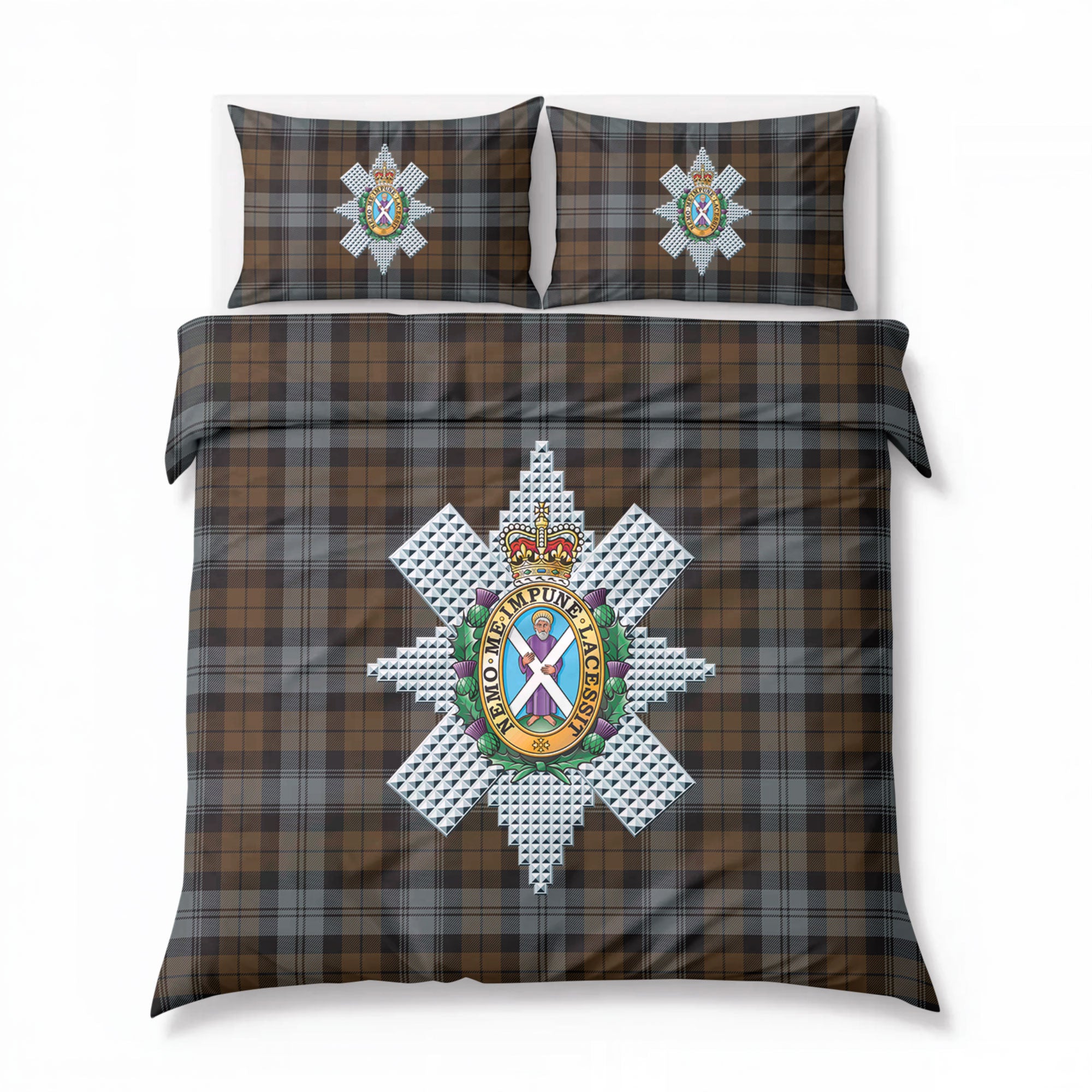 Black Watch Weathered Tartan Crest Bedding Set