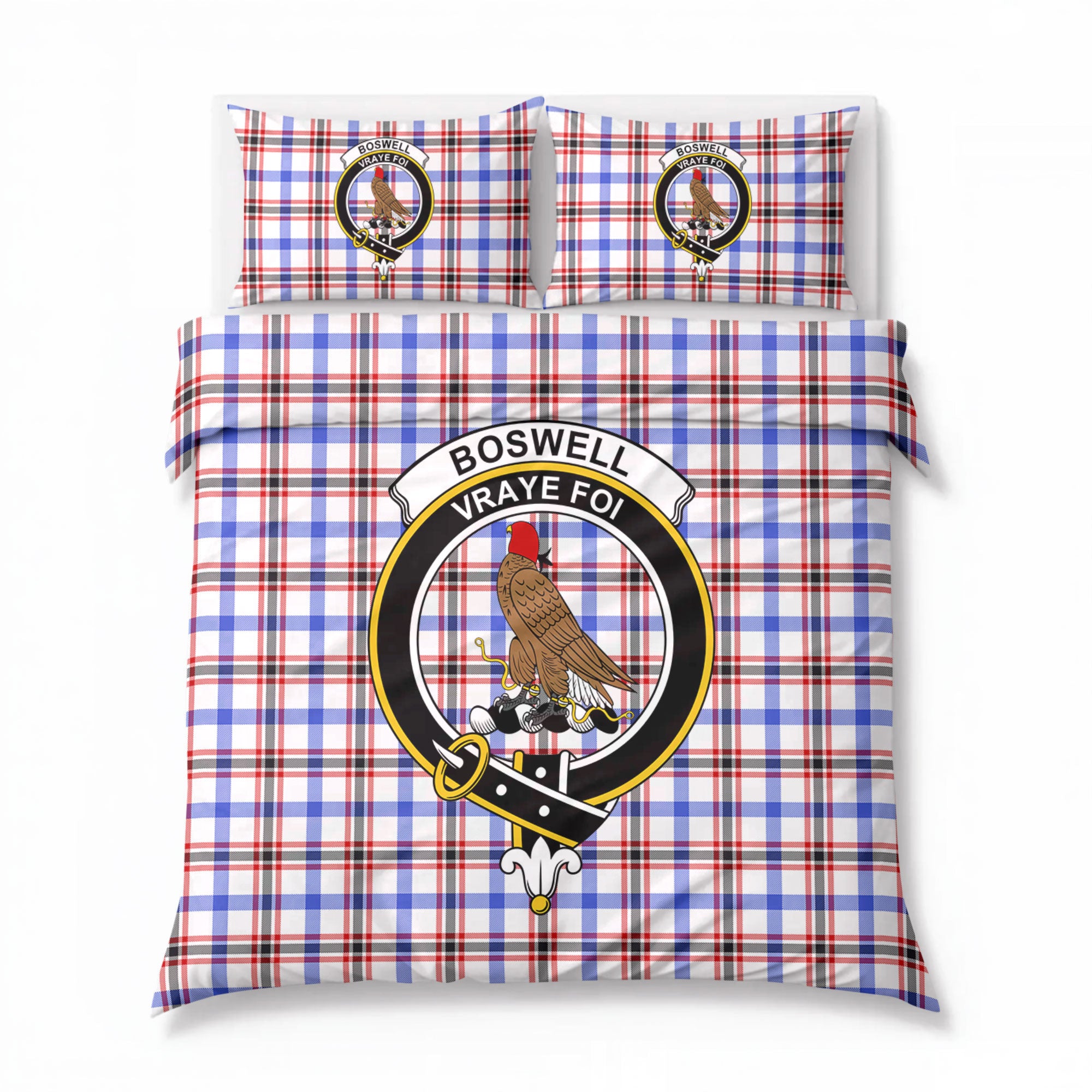 Boswell Modern Tartan Crest Bedding Set
