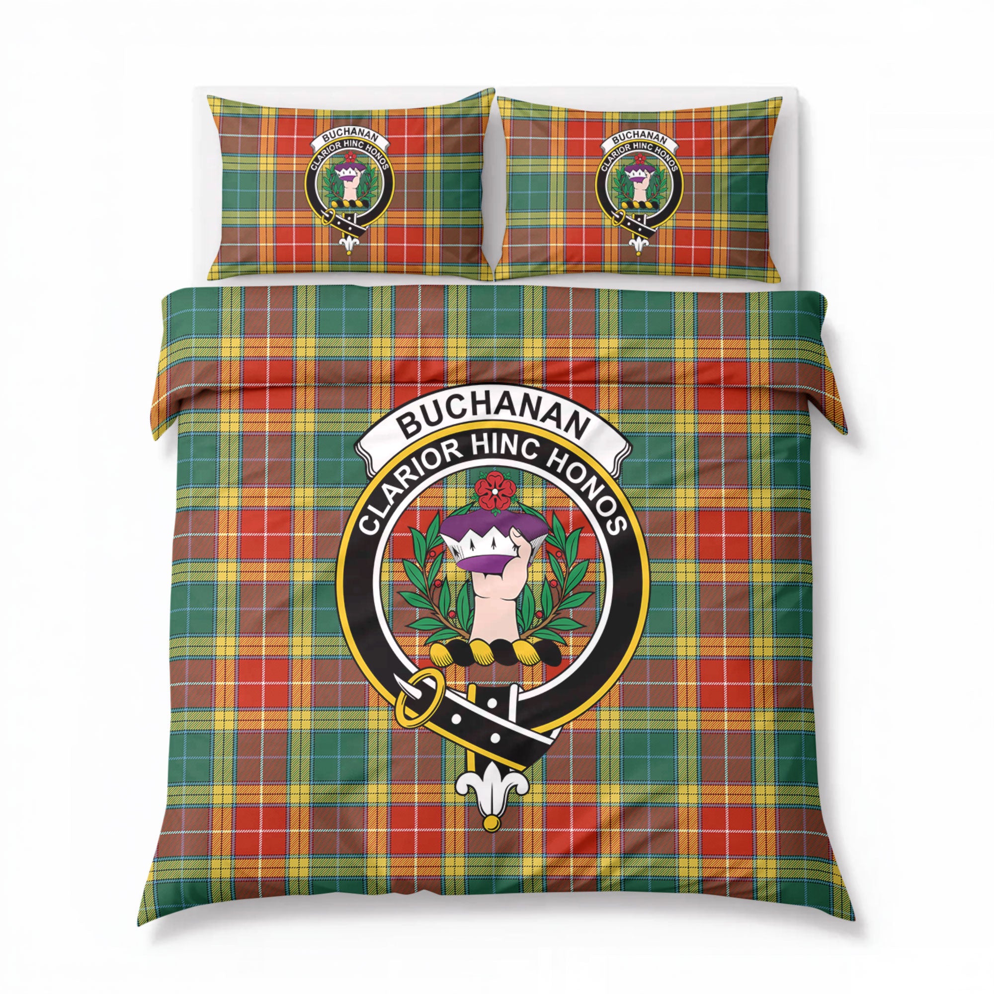Buchanan Old Sett Tartan Crest Bedding Set