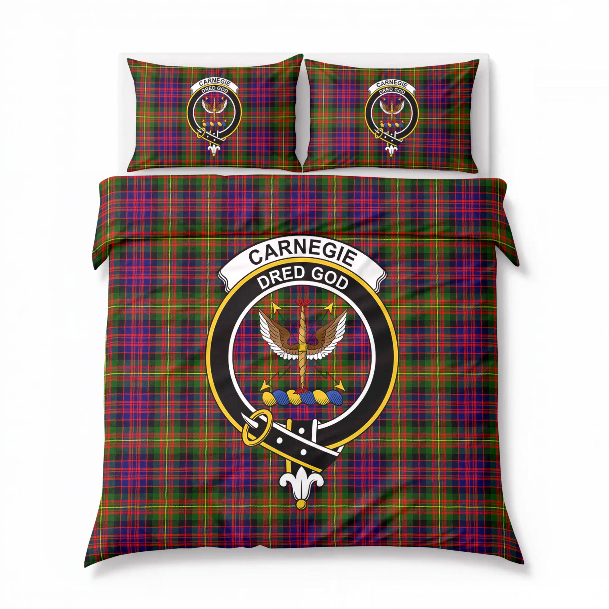 Carnegie Modern Tartan Crest Bedding Set