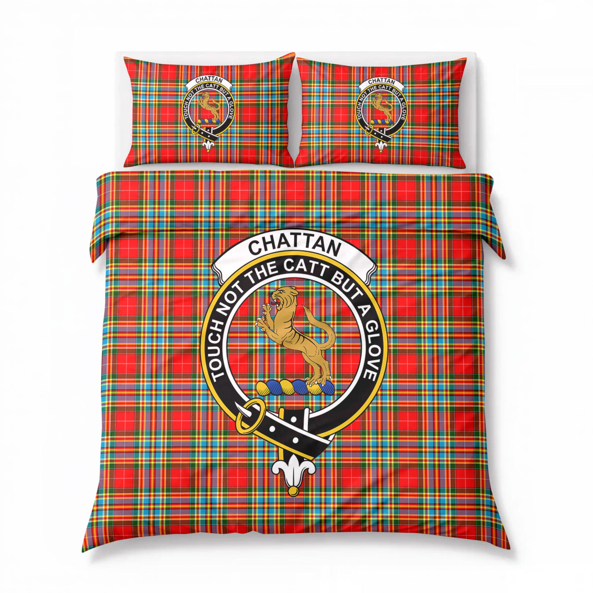 Chattan Tartan Crest Bedding Set